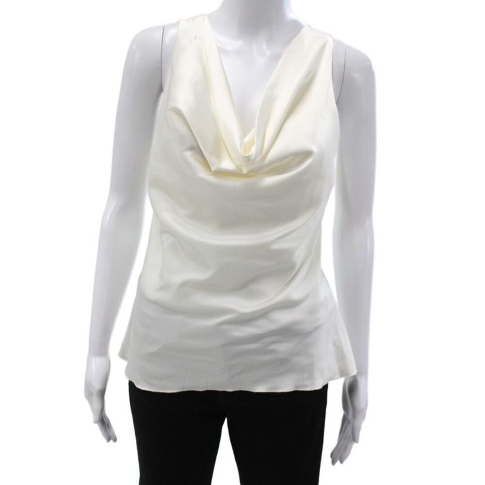 Molly Bracken Womens Ivory Cowl Neck Camisole Blouse Sleeveless Size XS